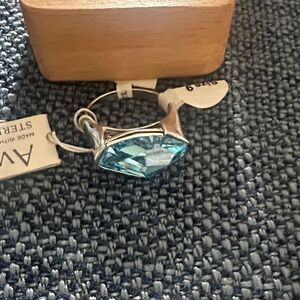 Ava Ro Sterling Silver & Crystal Stone Ring 9